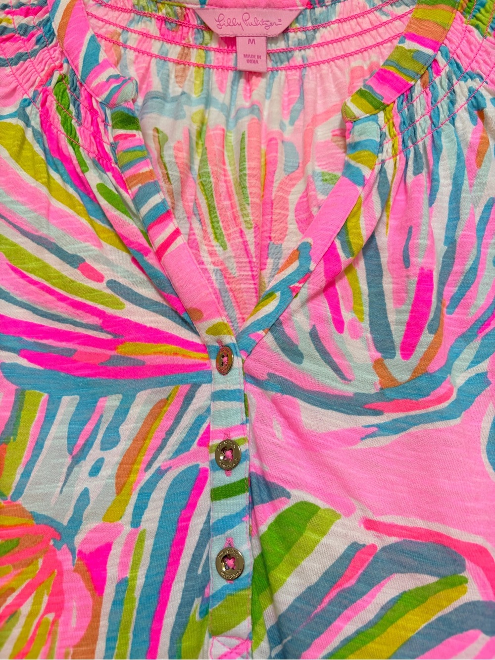 Lilly Pulitzer Essie Tank Top Pink in Shellabrate Floral & Shell-Print - Picture 3 of 5